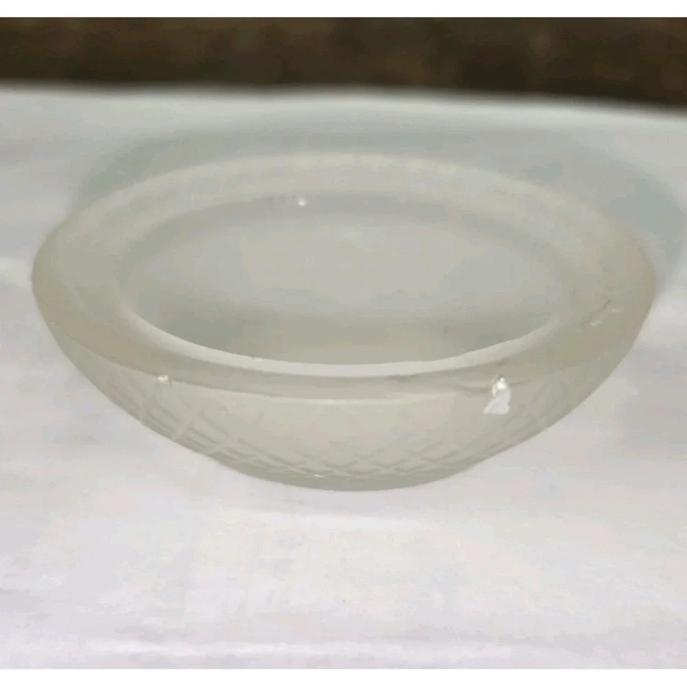 Vintage Mini Hen on Nest Salt Cellar Frosted Glass 2.5